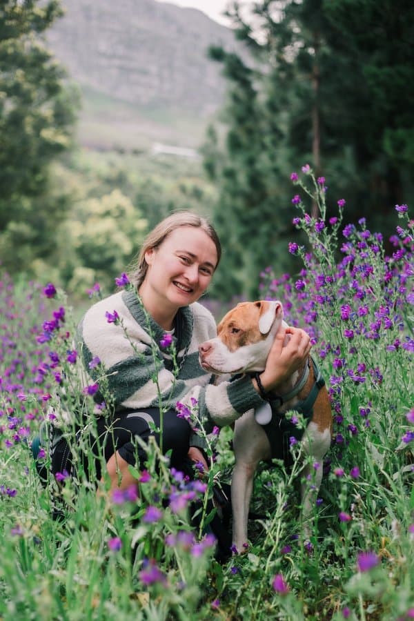 Sarah with her pittie Ty